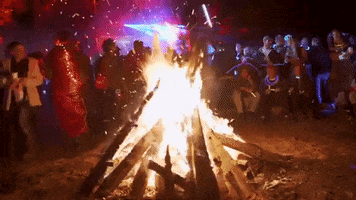 Party Campfire GIF by Moment Factory