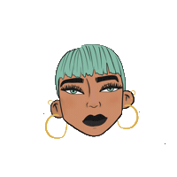 Muy_mau girl hair makeup color Sticker