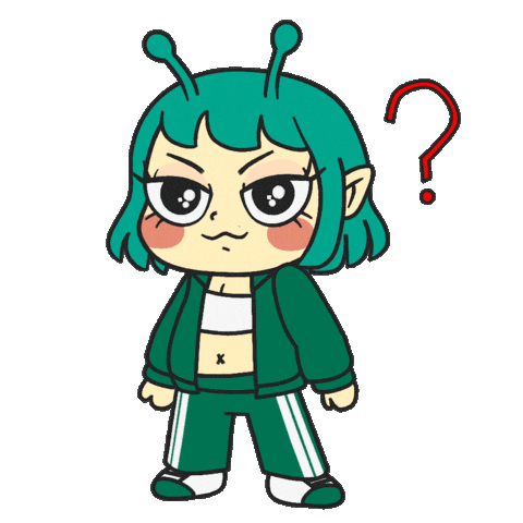 Alien Girl Question Sticker