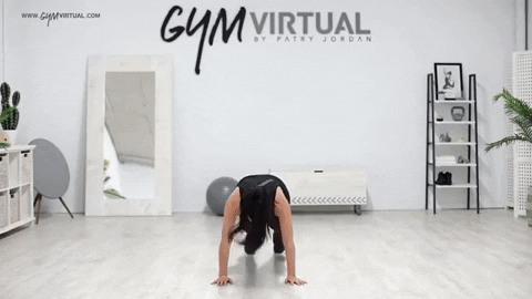 veronicalu7f8d giphygifmaker gymvirtual sentadillas con escaladoras de montaña GIF