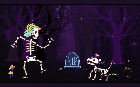 BellabuBear giphyupload halloween skeleton bellabu GIF
