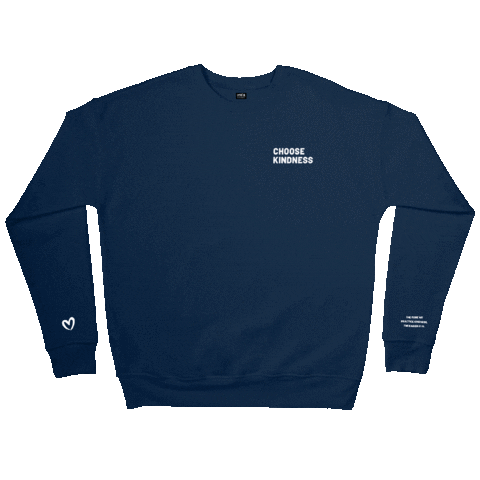 Loveemco heart navy crewneck choosekindness Sticker