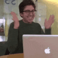 Visumrun happy clap computer mac GIF