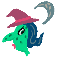 ByCandaceAnn halloween moon spooky witch Sticker