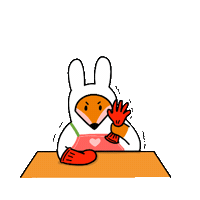 foxbrush_ fox rabbit 토끼 화남 Sticker