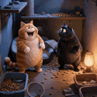 Awkward Black Cat GIF