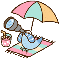 Watching Beach Day Sticker by Pusheen