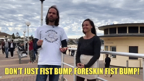 ForeskinRevolution giphygifmaker fist bump foreskin foreskin revolution GIF