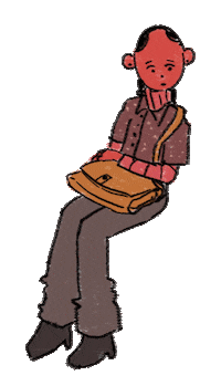 Looking Sit Down Sticker