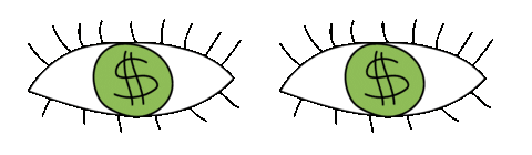 Money Eyes Sticker