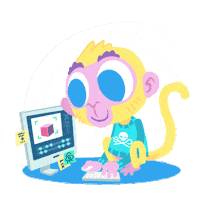 Kaiserbrand animation monkey nerd geek Sticker