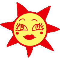 designedbyjamie summer red sun yellow Sticker