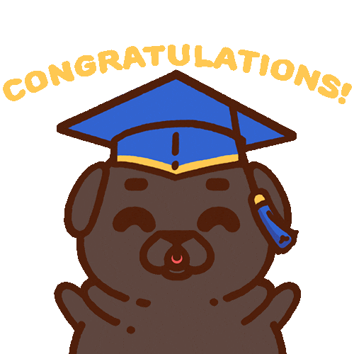 Congrats Celebrate Sticker by Puglie Pug