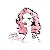 Girl Pink Sticker by Zinaida Kazantseva