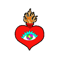 Ephemera love heart eye ephemera Sticker