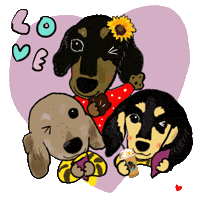 犬 Love Sticker