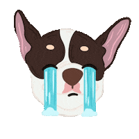 Sad Dog Sticker by Ann of Facedit