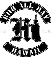 Official808ALLDAY hi hawaii maui hawaiian Sticker