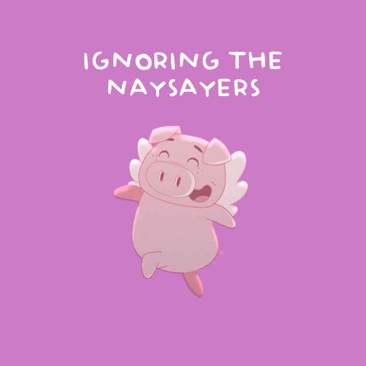 Flying Pig Whatever GIF by PositivelyPigasus