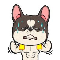 Angry French Bulldog Sticker by UpStudiosWorld