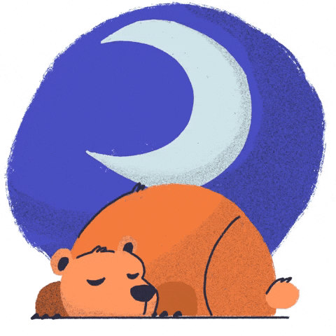 Tired Good Night GIF by Animanias