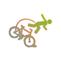 epssammie fall bike crash Sticker