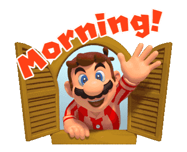 Good Morning Mario Sticker by GIPHY Gaming