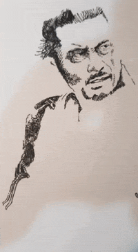 HaritonB japan drawing samurai mifune GIF