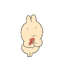 babazip love heart couple rabbit Sticker