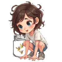 Boys Girls Fireflies Sticker