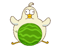 Chicken Watermelon Sticker by BadTimeStories