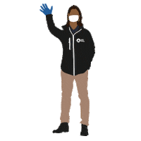 nycferry hello wave mask waving Sticker