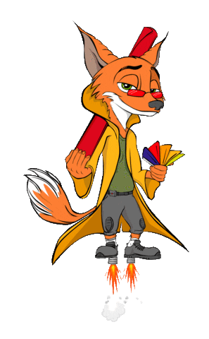 Folienbande fox fly flying float Sticker