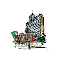 factomamx cdmx cejas edificios monumentos Sticker