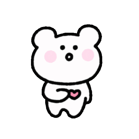 BBANGSIL love heart bear 하트 Sticker