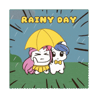 Rainy Day Rain Sticker by Brave Unicorn
