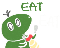 Hungry Lets Eat Sticker