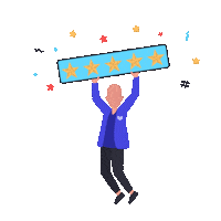 Stars Celebrating Sticker by Mr Urbina