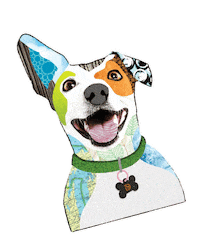 dogtopiacanada bone dog mom tennis ball thought bubble Sticker