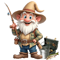 Gone Fishing Gnome Sticker
