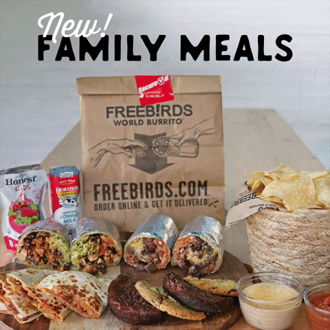 Family Meal GIF by Freebirds World Burrito