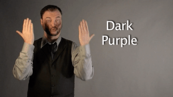 sign language dark purple GIF by Sign with Robert