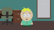 scared butters stotch GIF by South Park 