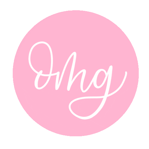 downlodesignco pink omg oh my god script Sticker