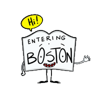 Boston Hello Sticker by SantanaFirpo Illustrations