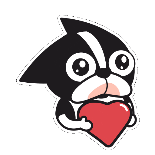 Boston Terrier Love Sticker by HeeDong