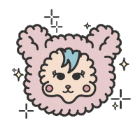 nekkowoo kawaii bear sparkle glitter Sticker