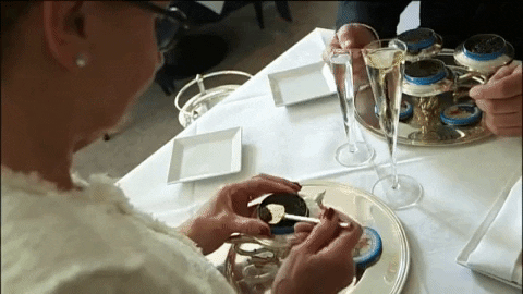 petrossian giphygifmaker food yummy queen GIF
