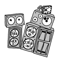 ajentlida rave acid speaker soundsystem Sticker