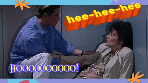 kellyrizzetta baby delivery elevator earthquake GIF